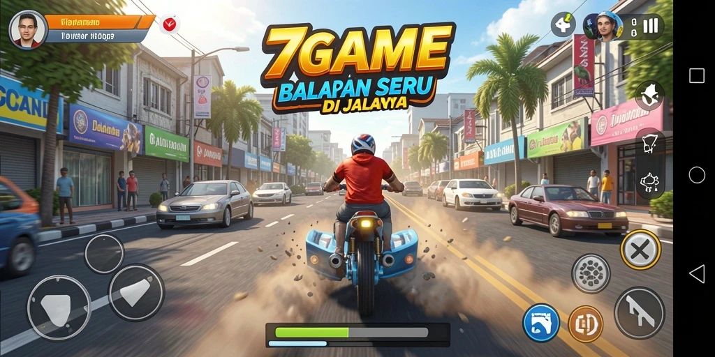 Gameplay balapan seru dengan grafik menakjubkan di 7GAME.
