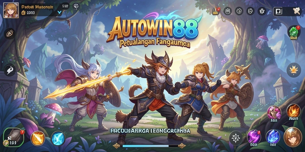 Gameplay AUTOWIN88 menampilkan petualangan seru dengan karakter anime.