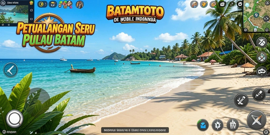 Screenshot gameplay BATAMTOTO menampilkan eksplorasi seru di Pulau Batam.