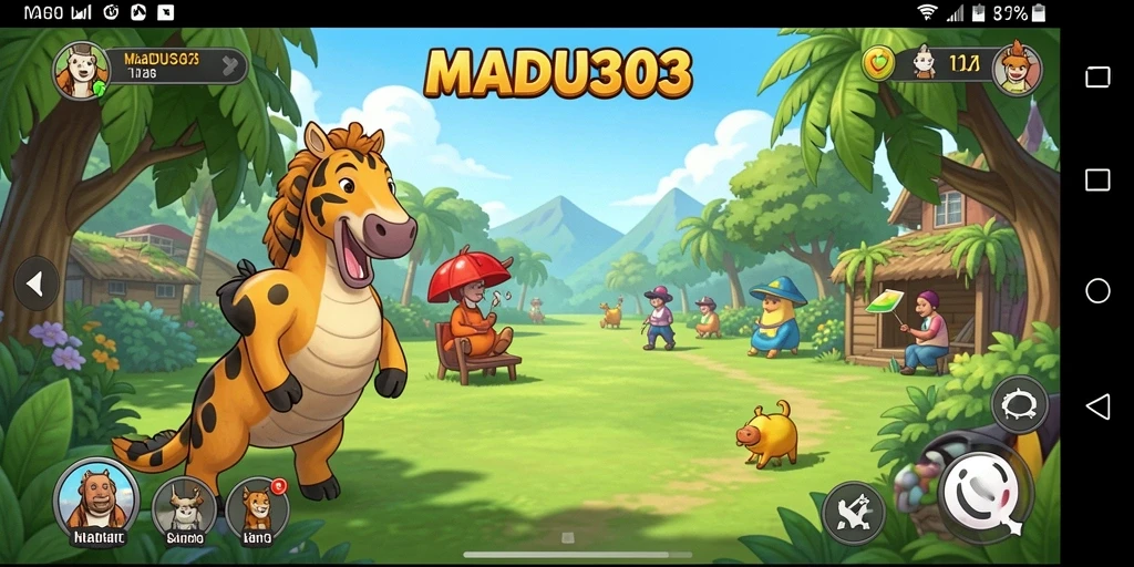 Tampilan permainan MADU303 yang penuh warna dan menghibur.