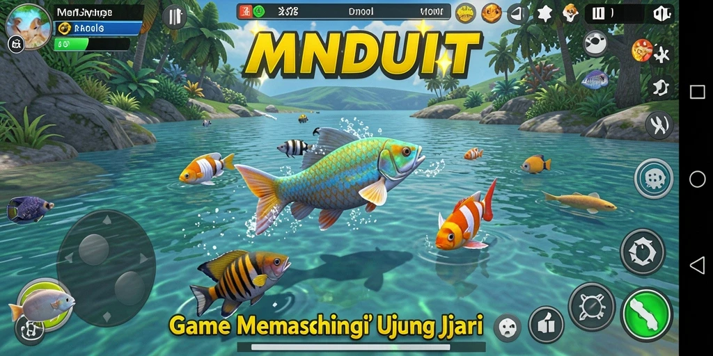 Screenshot MNDUIT menampilkan pengalaman memancing yang realistis dan seru.