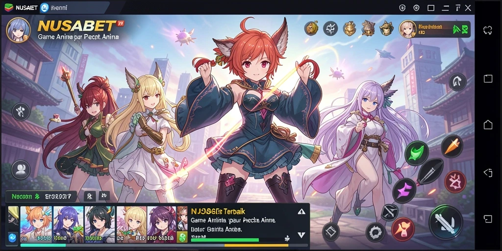 Tampilan gameplay menarik dari NUSABET dengan karakter anime yang menawan.