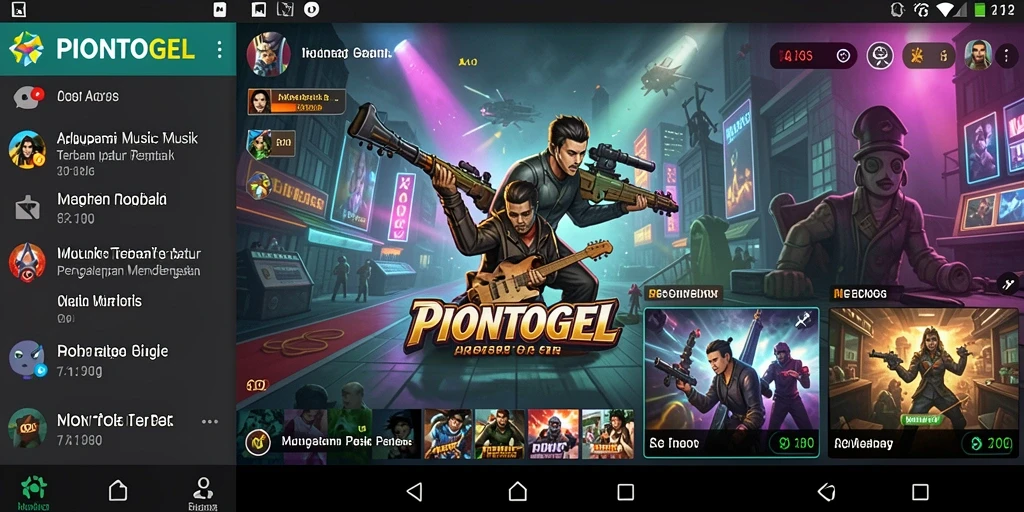 Tampilan PIONTOGEL dengan pilihan lagu yang beragam untuk dinikmati.