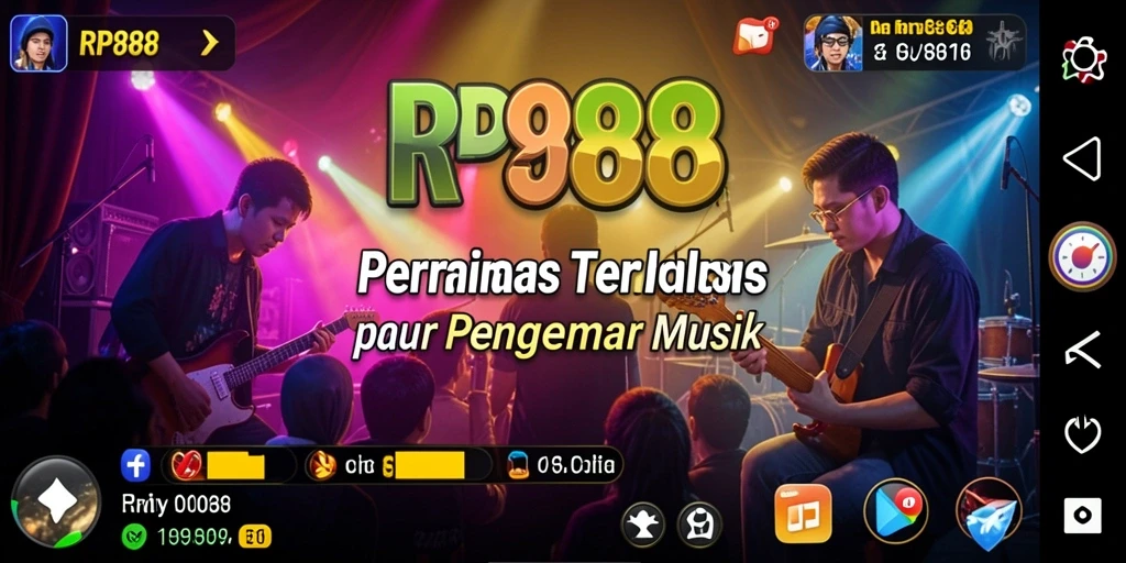 Tampak gameplay seru RP888 dengan pengguna bernyanyi dan berkompetisi.