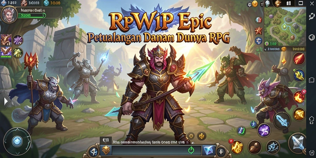 Screenshot gameplay RPVIP1 menunjukkan aksi petualangan yang mendebarkan.