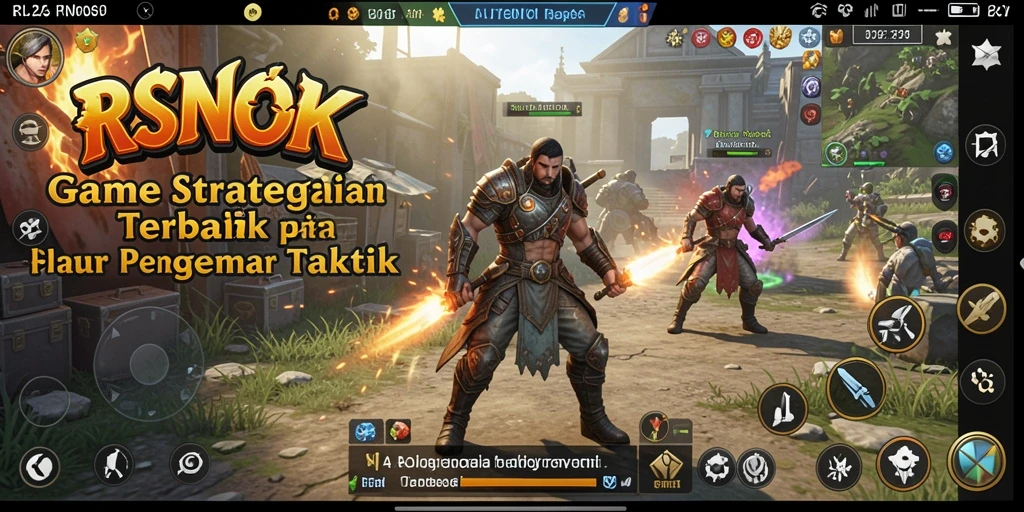 Screenshot utama RSNOK menampilkan aksi seru dalam strategi permainan.