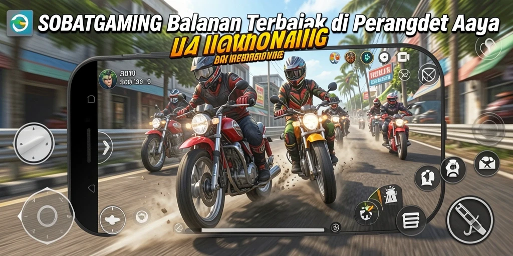 Tampilan seru dari gameplay balapan motor SOBATGAMING.
