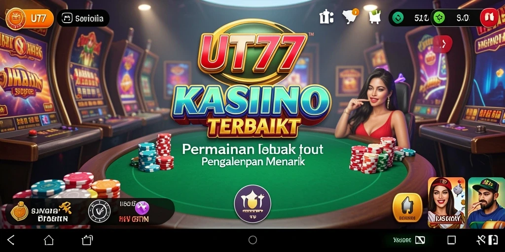 Tampilan gameplay UT77 yang menarik dengan tema Kasino yang memikat.
