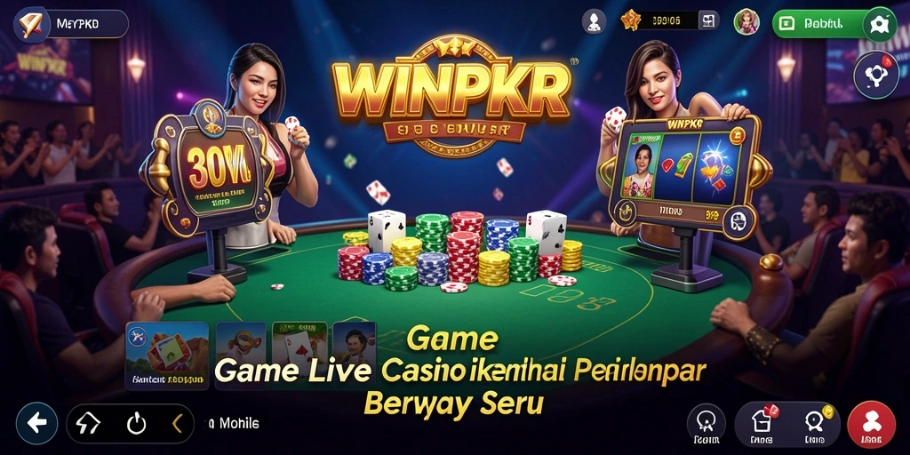 Screenshot gameplay WINPKR yang menampilkan suasana Live Casino yang menarik.